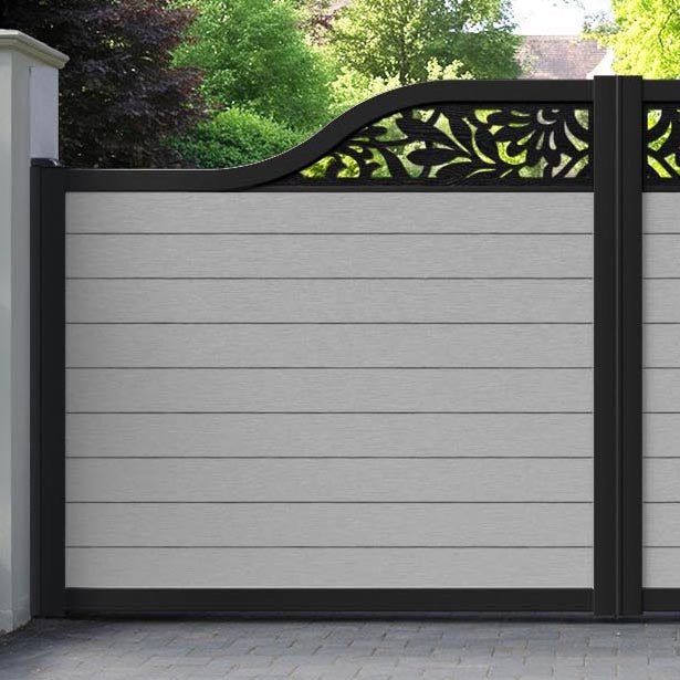 Fusion Heritage Curved Top Driveway Gate - Light Grey - Top Screen