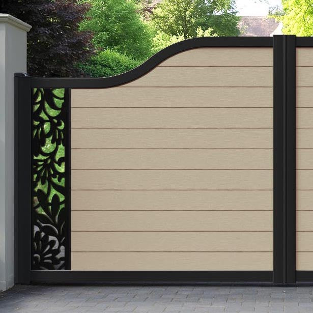 Fusion Heritage Curved Top Driveway Gate - Light Oak - End Screen