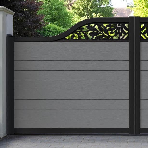 Fusion Heritage Curved Top Driveway Gate - Mid Grey - Top Screen