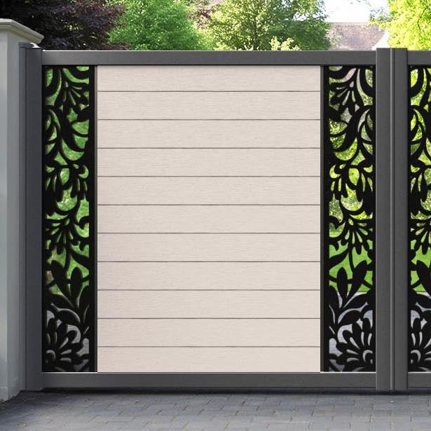 Fusion Heritage Straight Top Driveway Gate - Mid Stone - Middle & End Screen