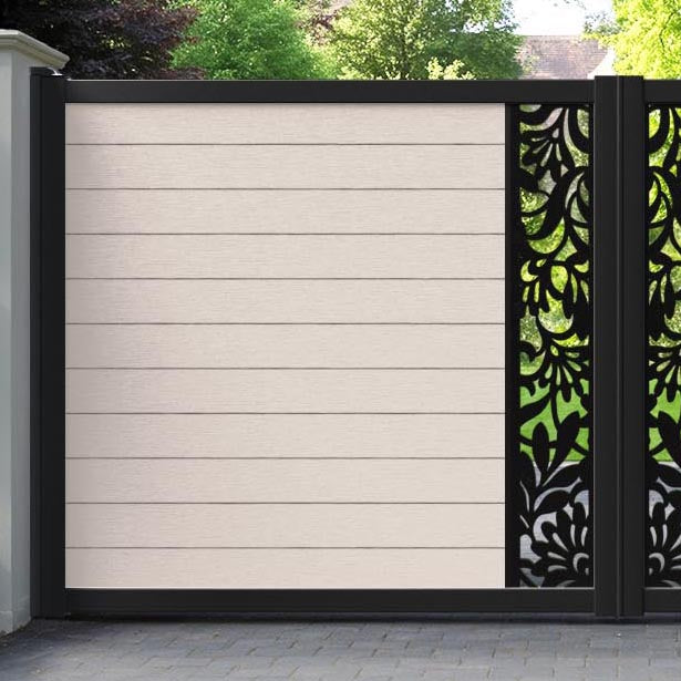 Fusion Heritage Straight Top Driveway Gate - Mid Stone - Middle Screen