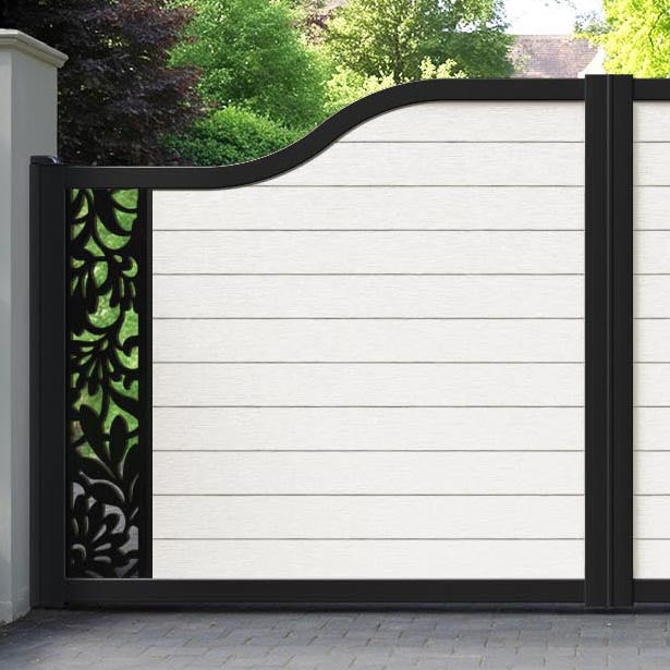 Fusion Heritage Curved Top Driveway Gate - Light Stone - End Screen