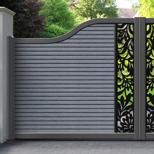 Hudson Heritage Curved Top Driveway Gate - Anthracite - Middle Screen