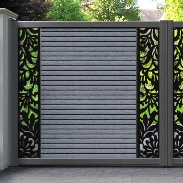Hudson Heritage Straight Top Driveway Gate - Anthracite - Middle & End Screen