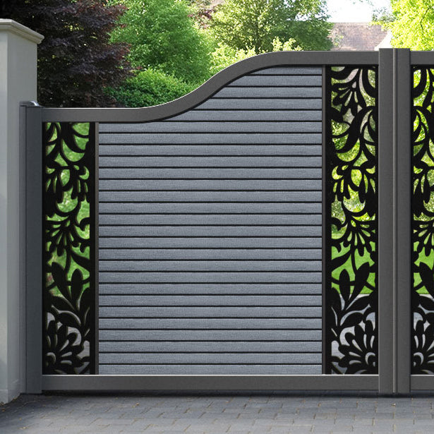Hudson Heritage Curved Top Driveway Gate - Anthracite - Middle & End Screen