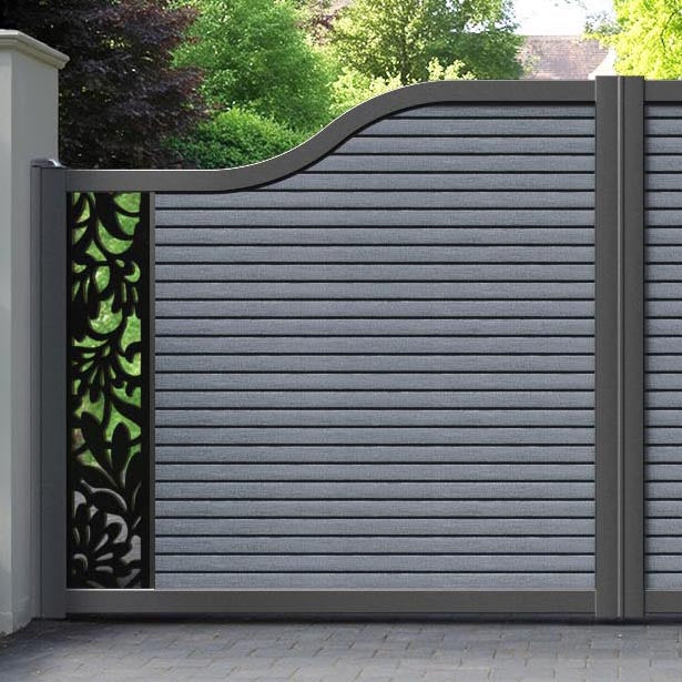 Hudson Heritage Curved Top Driveway Gate - Anthracite - End Screen