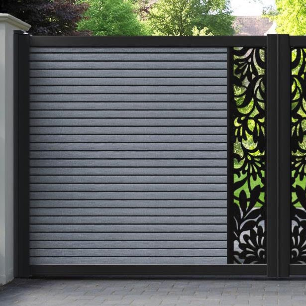Hudson Heritage Straight Top Driveway Gate - Anthracite - Middle Screen
