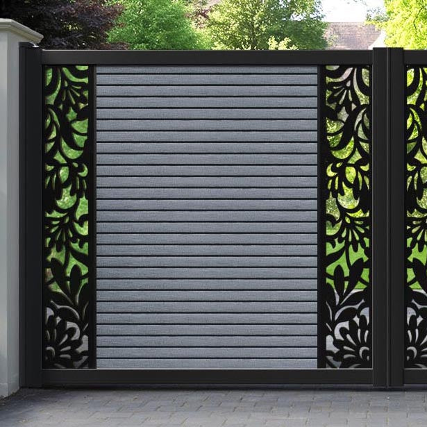 Hudson Heritage Straight Top Driveway Gate - Anthracite - Middle & End Screen