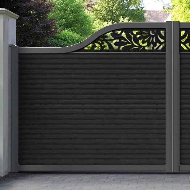 Hudson Heritage Curved Top Driveway Gate - Black - Top Screen