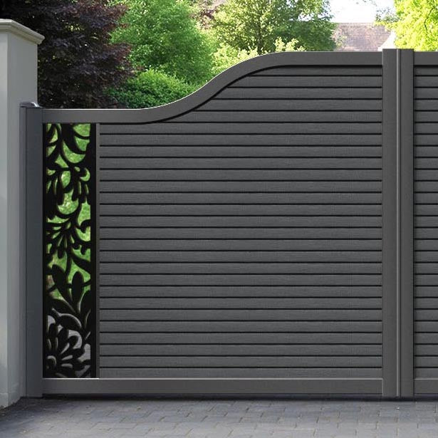 Hudson Heritage Curved Top Driveway Gate - Dark Grey - End Screen