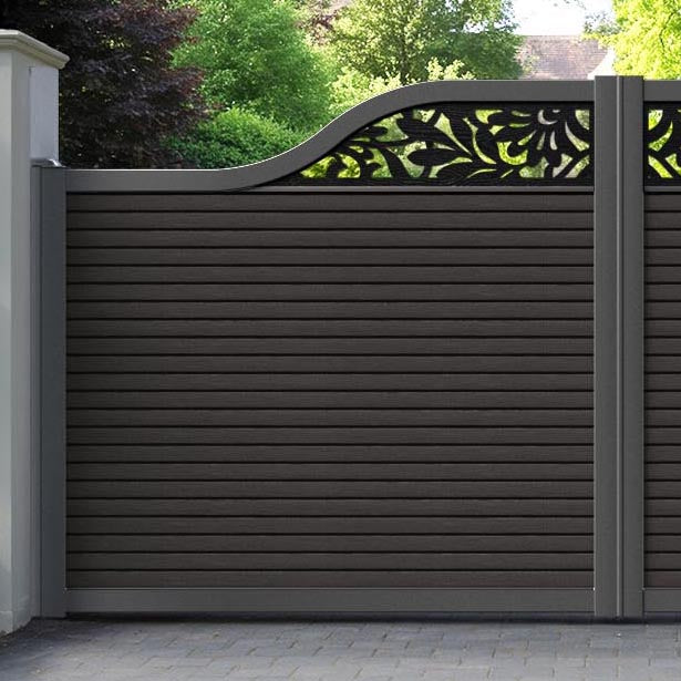 Hudson Heritage Curved Top Driveway Gate - Dark Oak - Top Screen