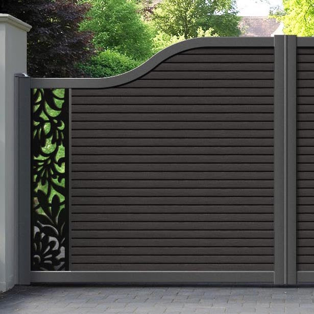 Hudson Heritage Curved Top Driveway Gate - Dark Oak - End Screen