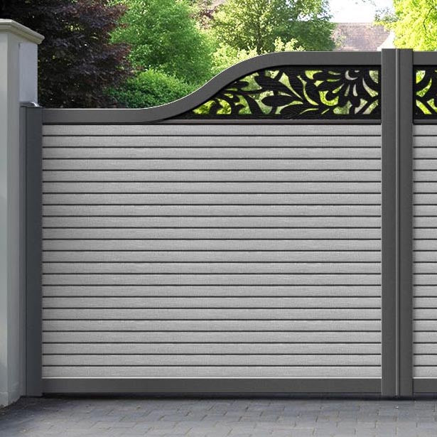 Hudson Heritage Curved Top Driveway Gate - Light Grey - Top Screen