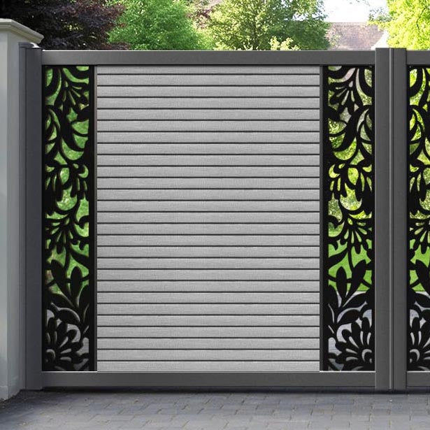 Hudson Heritage Straight Top Driveway Gate - Light Grey - Middle & End Screen