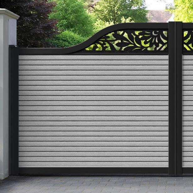Hudson Heritage Curved Top Driveway Gate - Light Grey - Top Screen