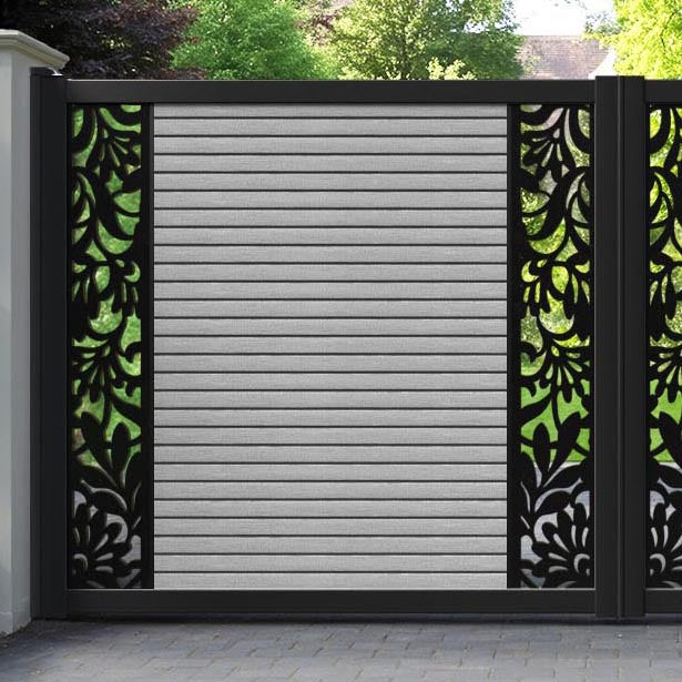 Hudson Heritage Straight Top Driveway Gate - Light Grey - Middle & End Screen