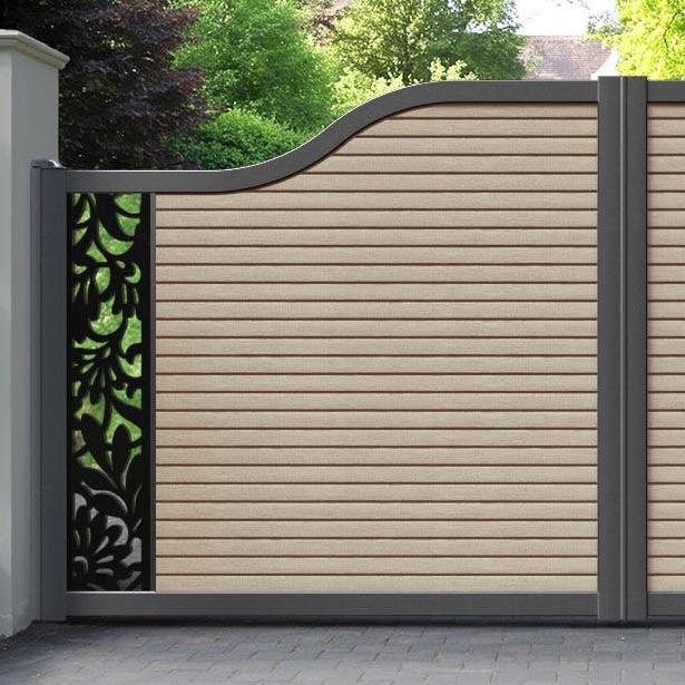 Hudson Heritage Curved Top Driveway Gate - Light Oak- End Screen