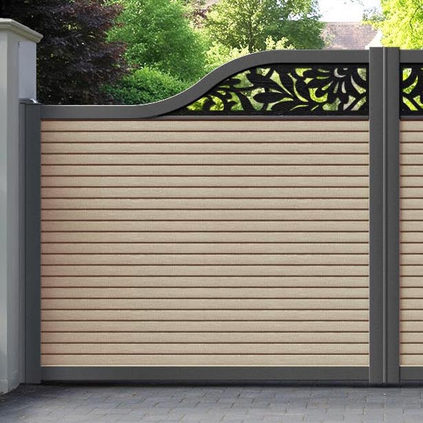 Hudson Heritage Curved Top Driveway Gate - Light Oak- Top Screen