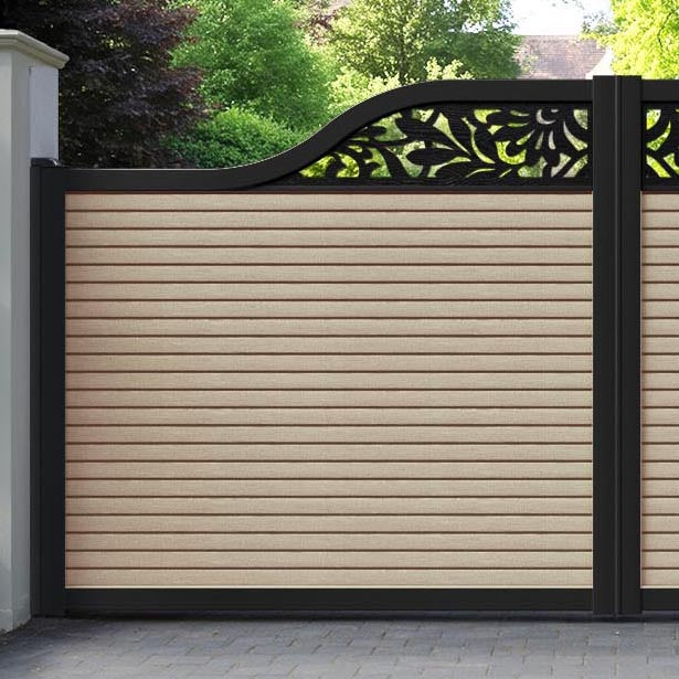 Hudson Heritage Curved Top Driveway Gate - Light Oak- Top Screen