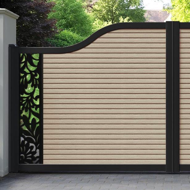 Hudson Heritage Curved Top Driveway Gate - Light Oak- End Screen
