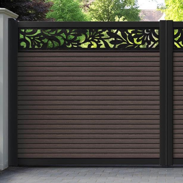 Hudson Heritage Straight Top Driveway Gate - Mid Brown - Top Screen