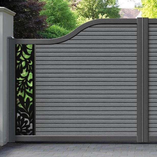 Hudson Heritage Curved Top Driveway Gate - Mid Grey - End Screen