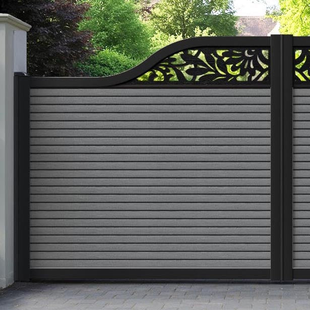 Hudson Heritage Curved Top Driveway Gate - Mid Grey - Top Screen
