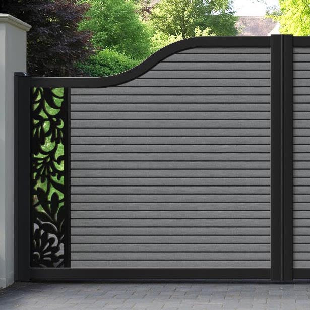 Hudson Heritage Curved Top Driveway Gate - Mid Grey - End Screen