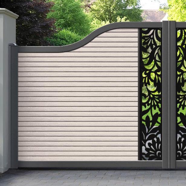Hudson Heritage Curved Top Driveway Gate - Mid Stone - Middle Screen