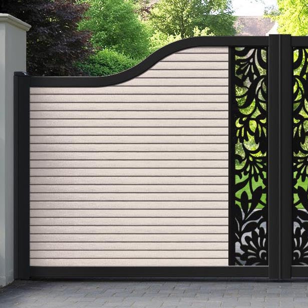 Hudson Heritage Curved Top Driveway Gate - Mid Stone - Middle Screen