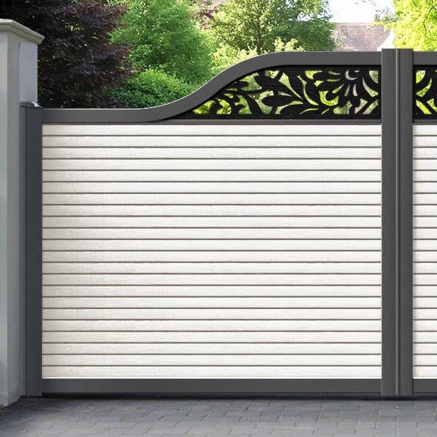 Hudson Heritage Curved Top Driveway Gate - Light Stone - Top Screen