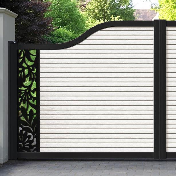 Hudson Heritage Curved Top Driveway Gate - Light Stone - End Screen