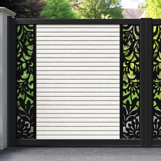Hudson Heritage Straight Top Driveway Gate - Light Stone - Middle & End Screen
