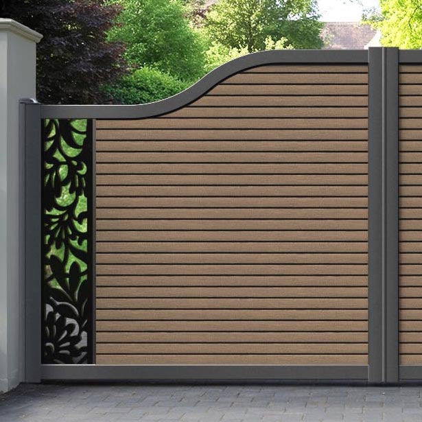 Hudson Heritage Curved Top Driveway Gate - Teak - End Screen