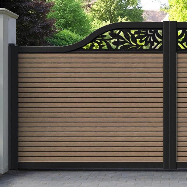 Hudson Heritage Curved Top Driveway Gate - Teak - Top Screen