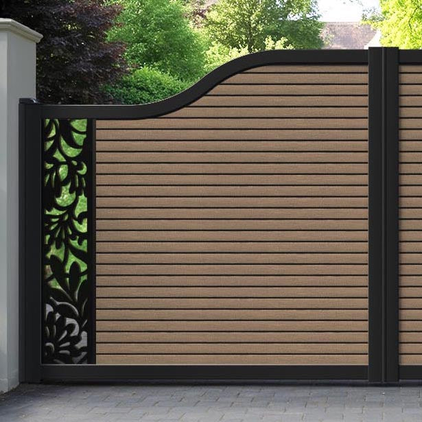 Hudson Heritage Curved Top Driveway Gate - Teak - End Screen