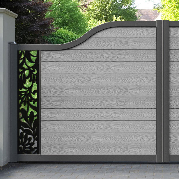 Classic Heritage Curved Top Driveway Gate - Light Grey - End Screen