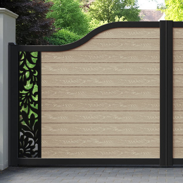 Classic Heritage Curved Top Driveway Gate - Light Oak - End Screen