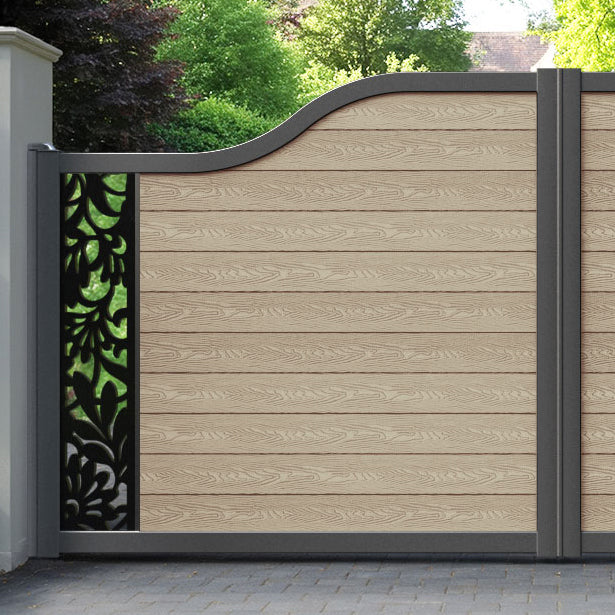 Classic Heritage Curved Top Driveway Gate - Light Oak - End Screen