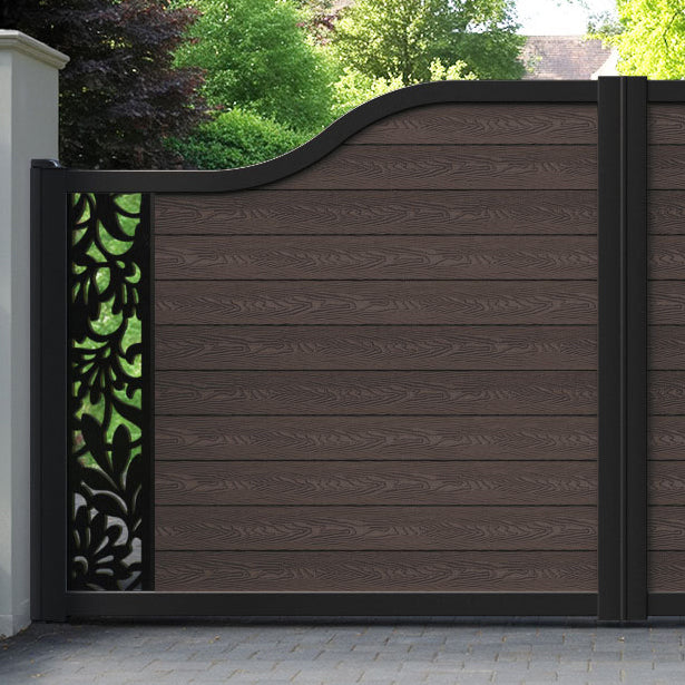 Classic Heritage Curved Top Driveway Gate - Mid Brown - End Screen