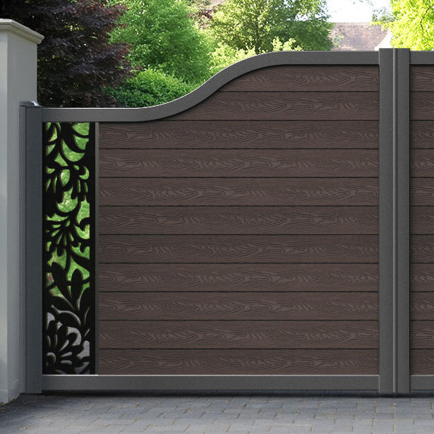 Classic Heritage Curved Top Driveway Gate - Mid Brown - End Screen