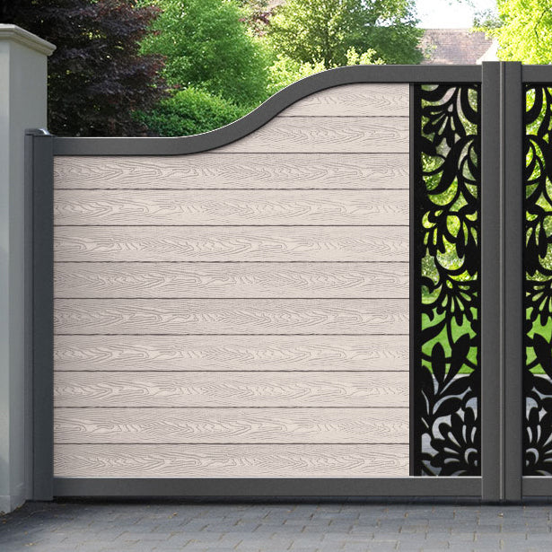 Classic Heritage Curved Top Driveway Gate - Mid Stone - Middle Screen