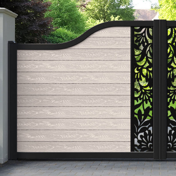 Classic Heritage Curved Top Driveway Gate - Mid Stone - Middle Screen