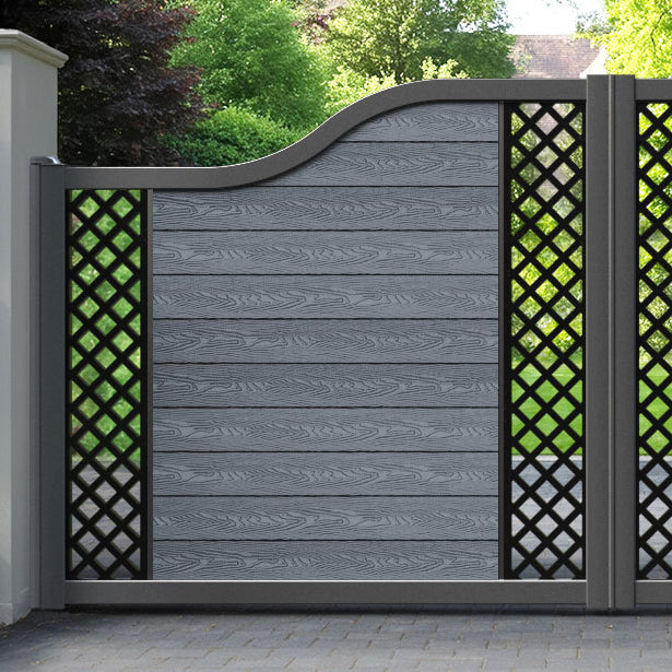 Classic Hive Curved Top Driveway Gate - Anthracite - Middle & End Screen