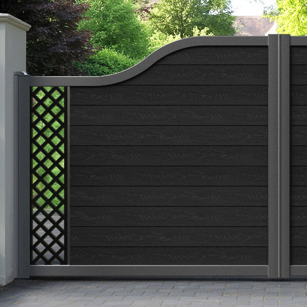 Classic Hive Curved Top Driveway Gate - Black - End Screen