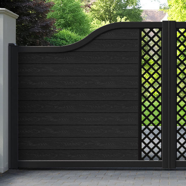 Classic Hive Curved Top Driveway Gate - Black - Middle Screen