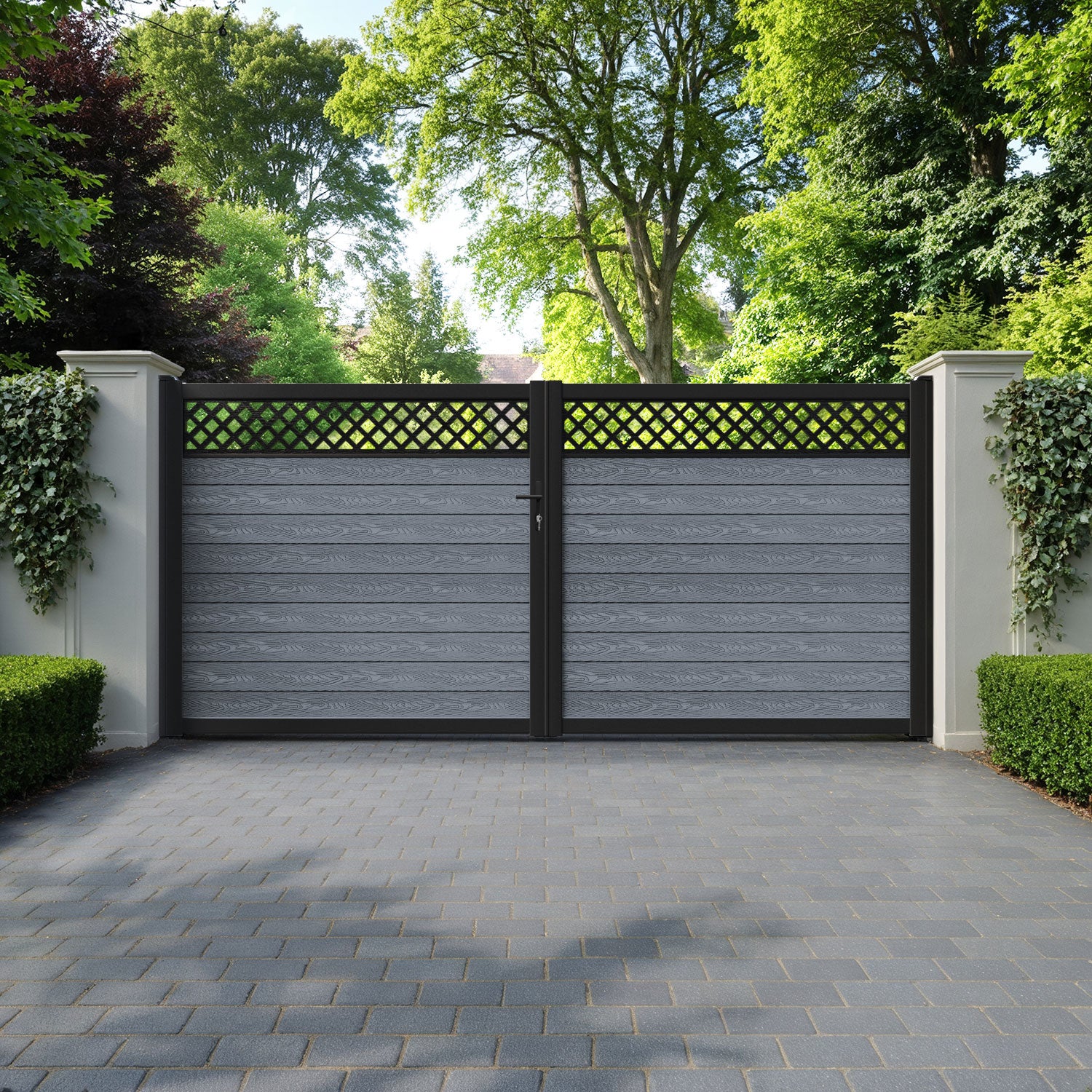 Classic Hive Straight Top Driveway Gate - Anthracite - Top Screen