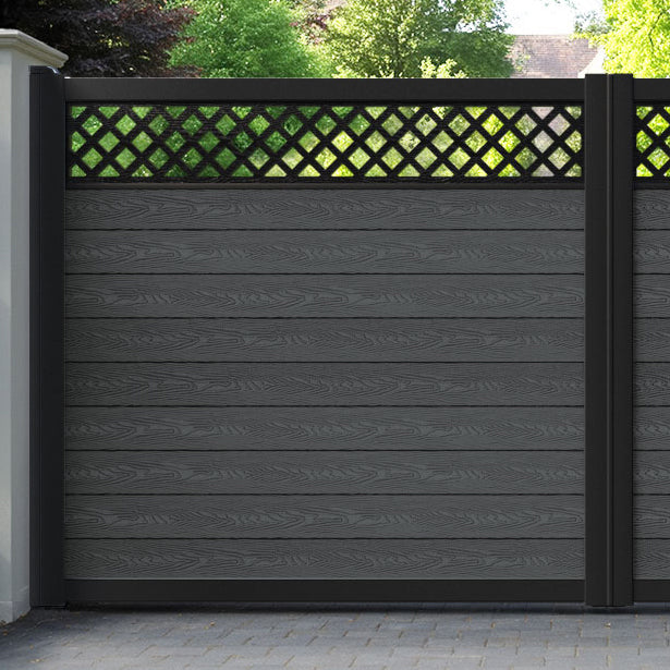 Classic Hive Straight Top Driveway Gate - Dark Grey - Top Screen