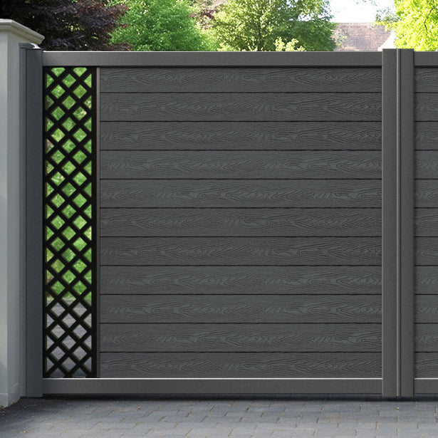 Classic Hive Straight Top Driveway Gate - Dark Grey - End Screen