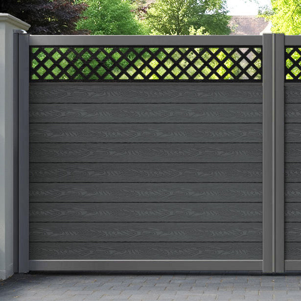 Classic Hive Straight Top Driveway Gate - Dark Grey - Top Screen